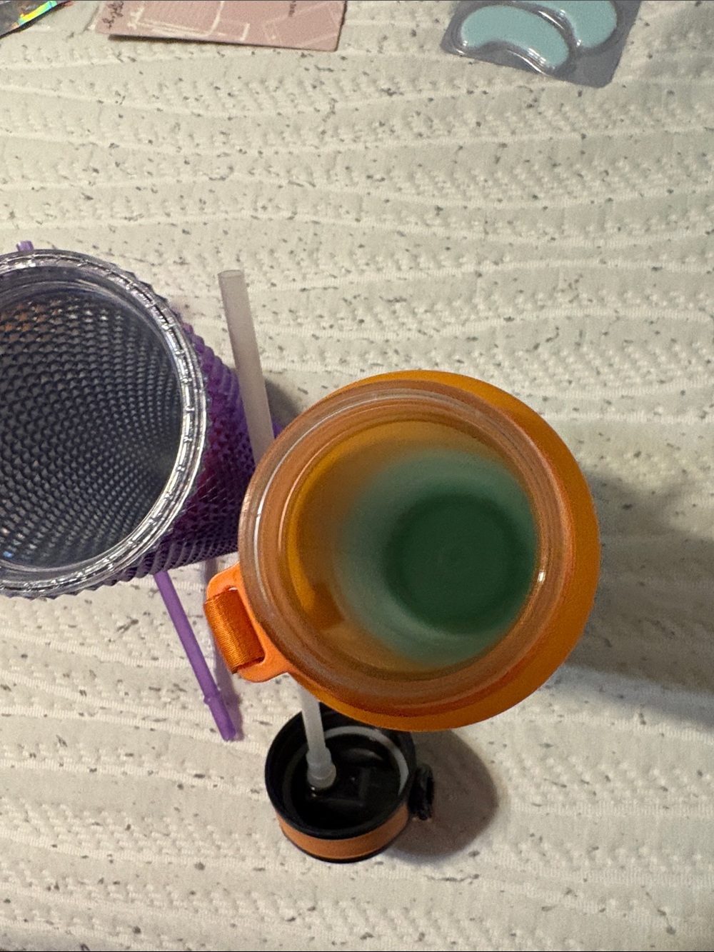 Purple Textured Tumbler & Orange-Green Gradient Water Bottle - Picture 7 of 10